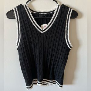 Black and White Sweater Vest